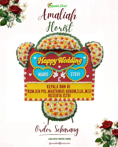 Karangan Papan Bunga Pernikahan di Wonorejo